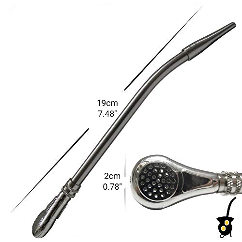Traditional Curved Bombilla to Drink Yerba Mate Stainless Steel with Disarmable Filter, Silver - Image 2
