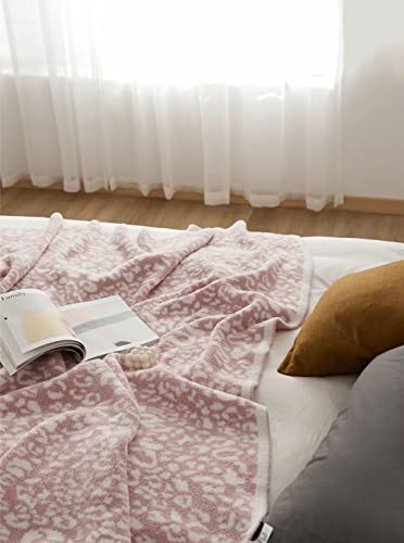 100% Polyester Microfiber Fluffy Leopard Knitted Baby Blanket Throw Blanket Super Soft Cozy Lightweight Thick Blanket For Baby (Baby 30"X40", Pink) #TOP1