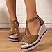 KAPRIOY Womens Sandals Summer Wedge Back Zipper Sandals Women Comfortable Fashion Peep Toe Thick Soled Platform Sandals