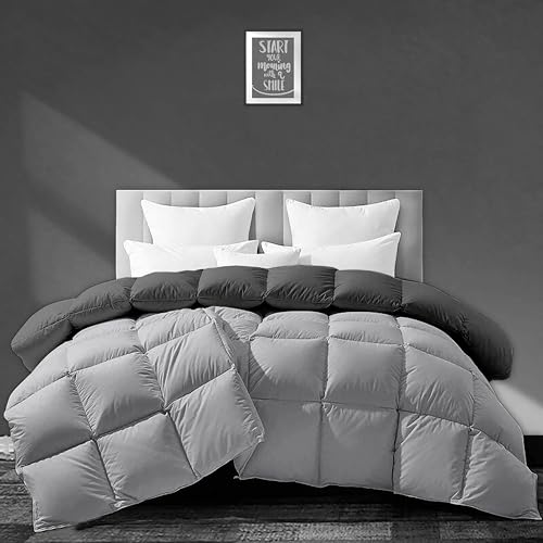 Image of Luxurious 500 GSM Winter Comforter Single Size (60 inchX90 inch) - Premium Collection Heavy Winter Comforter 500 GSM Microfiber Fill - Duvet /Blanket Single Size - Dark Grey /Silver Grey Color