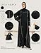 DIVINELY CRAFTED Women Abaya Button-Up, Modest And Fashionable Wear For Women And Girls, Formal/Everyday Use - Wrinkle Free Fabric - Black, Size Large (Length 56)