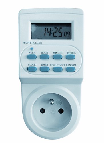 IDK DGTFE-2C Programmateur digital 24 h/7 jours Blanc avec boutons Bleu