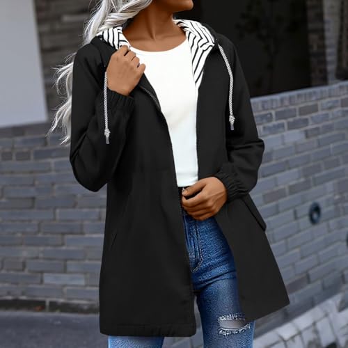 Hooded Waterproof Plain for Women Fall Winter Long Sleeve Jacket Hoods Coats Women 2025 Fashion Regular Fit Y2K2
