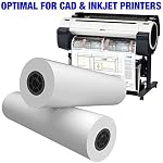 Alliance Papier grand format 24” x 150' CAD Rouleaux 92 C'est brillant. 20lb - 4 Rouleaux par carton - Encre Jet Bond Rolls avec 2" Noyau