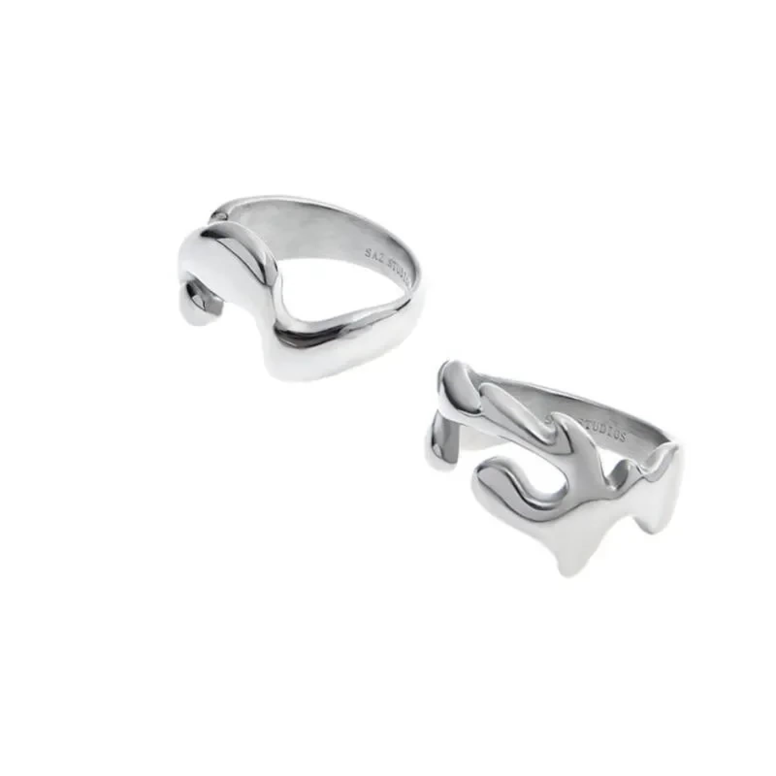 Ring Ringe Damen Bijouterie Herren Liquid Lava Ring Paar Unregelmäßige Ins Minimalist Hip-Hop Mode All-Match Set Schmuck Accessoires
