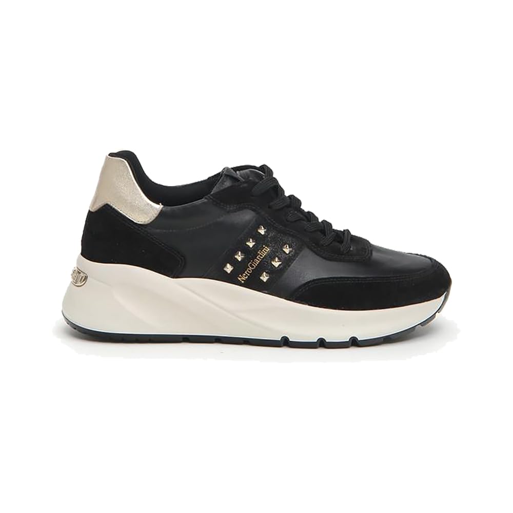 Nero Giardini I308335D Sneakers Donna in Pelle E Camoscio - Nero 36 EU