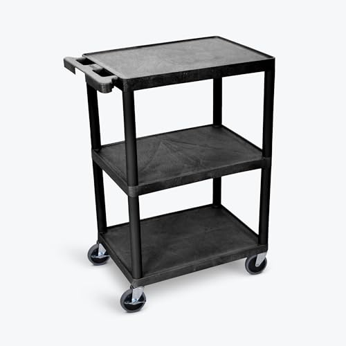 Image of FSE 373-HE34-B Utility Cart - 3 Shelves Structural Foam Plastic
