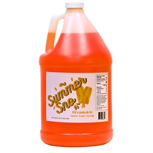 Summer Sno Snow Cone Syrup - Shaved Ice Syrup - Gallon - Made with Real Sugar (Gallon, Dreamsicle)