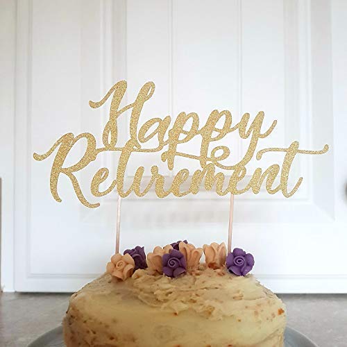 Happy Retirement Cake Topper, Glitter Retirement Cake Topper Amazon