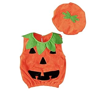 Halloween-kostuumset voor peuters, jongens, meisjes, pompoenvest, tops, hoed, Halloween-kostuum.