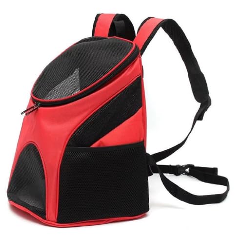 Mochila Pet Transporte Com Ventilação Cachorro Gato Vermelha