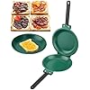 Omelette Pan, Nonstick Double Side Ceramic Coating Flip Frying Pan - Easy Flip Pancake Maker (Green)
