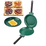 Double Sided Pan, Omelet Maker Skillet, Double Side Non-Stick Ceramic Coating Flip Frying Pan Egg Fr