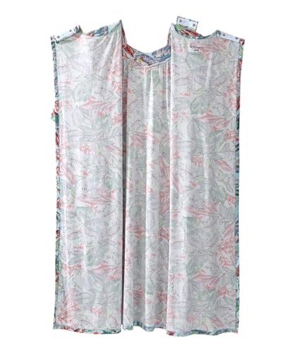 Silverts Open-Back Hospital Gowns for Women – Comfortable, Easy Dressing for Seniors & Patients - Milk Silk Lace 2/3 Sleeve