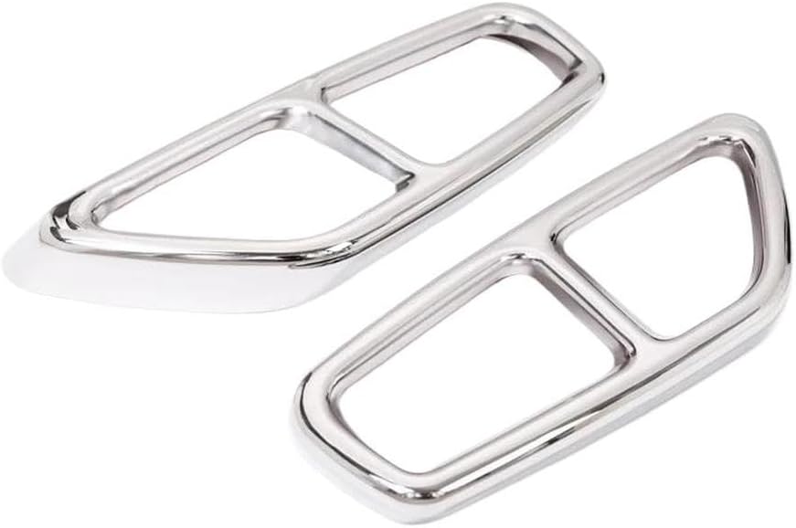 Spare Parts Car Rear Exhaust Muffler Pipe Frame Trim For BMW 5 Series G30 G38 2018-2022 Tail Throat Exhaust Tip Sticker Accessories(Silver)