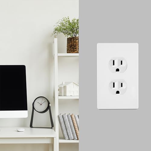 Placa de pared sin tornillos Bates pack de 6 cubiertas de toma de corriente blancas para enchufe 7