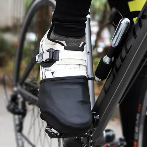 Cubre Zapatillas de Ciclismo de Invierno Cortas con Punta Abierta, Cortaviento y Térmicas, Reflectivas para Montaña y Ruta, 1 Par miniatura 2