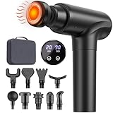 Pistolet de Massage Musculaire avec Chaleur, 20 Vitesses et 10 Têtes, Appareil de Massage...