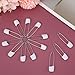 TIESOME 70 Pieces Diaper Pins, Diaper Safety Pin, 2.2 Inch Stainless Steel Diapers Pins for Cloth Diapers, with Plastic Safety Heads and Locking Closures, (White)