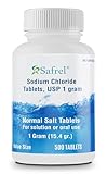 Safrel Sodium Chloride Tablets 1 gm, USP | Normal Salt Tablets | (15.4gr.) | Electrolytes Replenisher Hydration Drink (500 Count (Pack of 1))