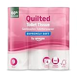 by Amazon Papel Higiénico, 4 Capas Acolchado, Ultra Suave, 9 Unidades, 160 Hojas por Rollo, Certificado FSC