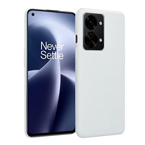 Image of LIRAMARK Liquid Silicone Soft Back Cover Case for OnePlus Nord 2T 5G / 1+Nord 2T 5G (White)