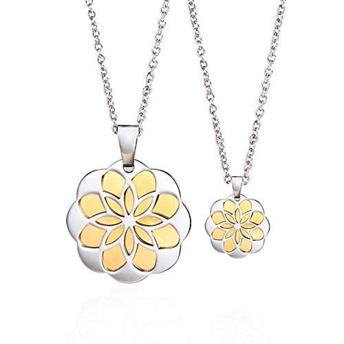 Pendentif en acier inoxydable motif fleur idéal pour offrir à un proche