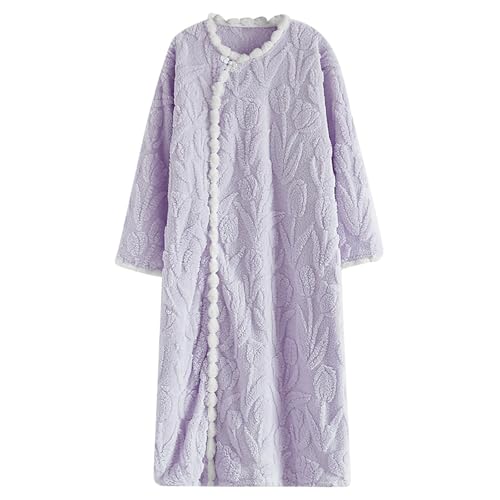 Robe de chambre décontractée en polaire pour femme frileuse