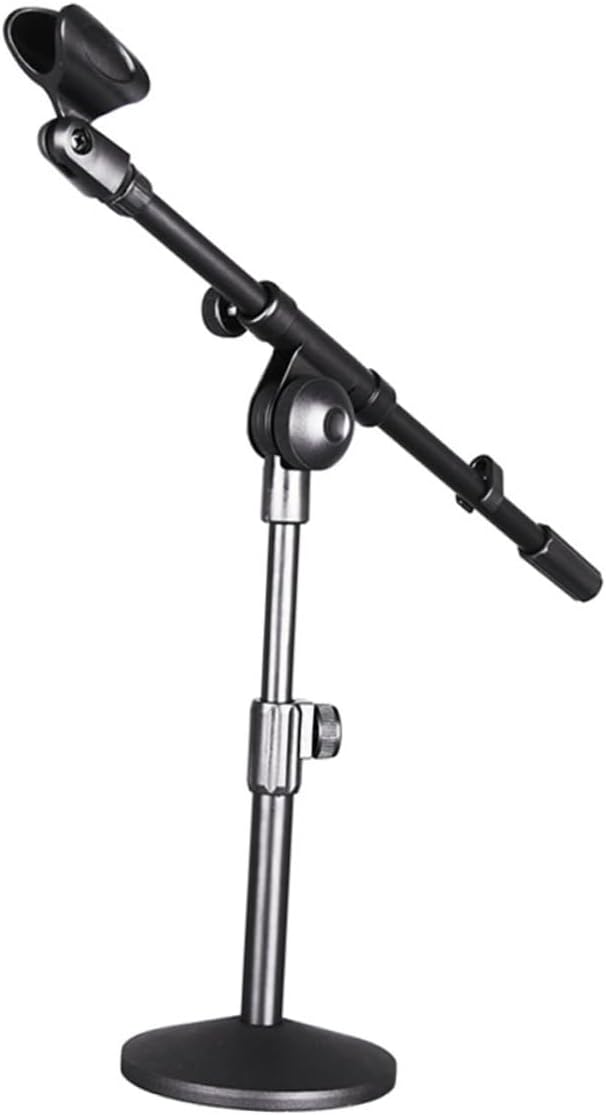 HEMOTON Height Adjustable Desktop Microphone Stand for Meetings and Compatibility Compact Construction for Podcasting and Speech Recording