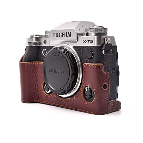 Rieibi Fuji XT5 Case, Quality Genuine Leather Half Case for Fujifilm X-T5 Digital Camera - Image 2