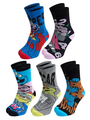 United Labels 5 Pares de Calcetines de Barrio Sésamo para Hombre, Multicolor, 40-45