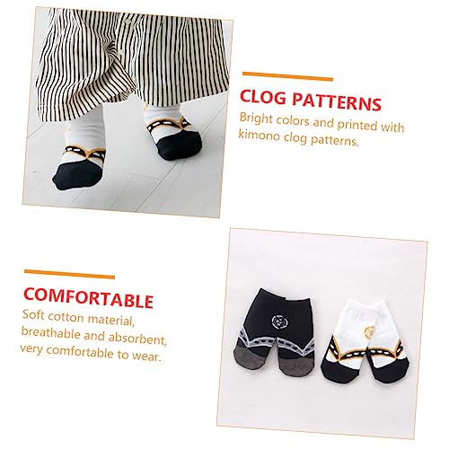 2 Pairs Clogs Pinto Socks Cotton Socks for Men Warm Big Toe Toddlers Ruffled Slipper4