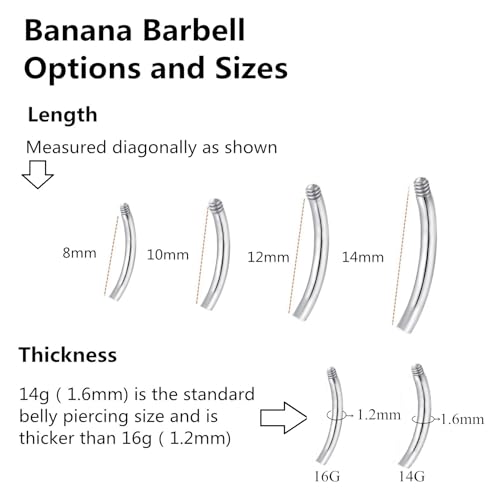 Popuhoops 14G 12mm G23 Titanium Belly Button Ring Clear CZ Belly Rings Navel Rings Navel Piercing Jewelry Belly Piercing Ring Body Jewelry 14 Gauge - Image 3