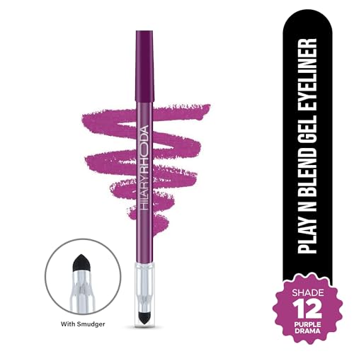 Image of Hilary Rhoda Play n Blend Gel Eyeliner | One Stroke Application | Highly Pigmented | Matte & Shimmer Finish | 2 in 1 Smudger + Eyeliner | Butter Smooth Texture | 1.5g - (Purple Drama | Shade 12)