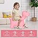 INPANY Bouncy Horse, Dinosaur Hopper Toys, Toddler Bouncing Animal, Dinosaur Party Decorations, Kids Inflatable Ride on Rubber Bouncer, Outdoor Cool Birthday Gift for 2 3 4 Yr Boy Girl Pink