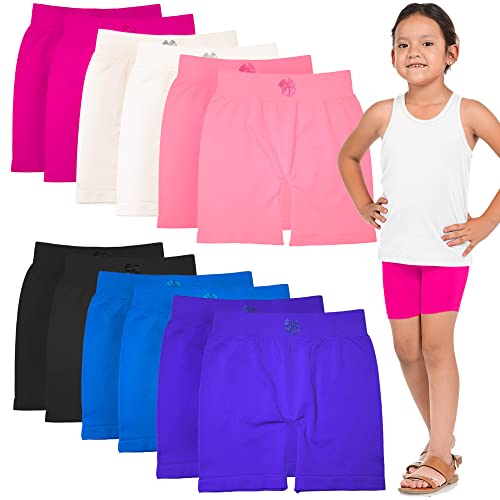 6, 12pk Girls Dance Bike Shorts Under Dress Dance Bike Shorts for Playground Sports or Under Skirts