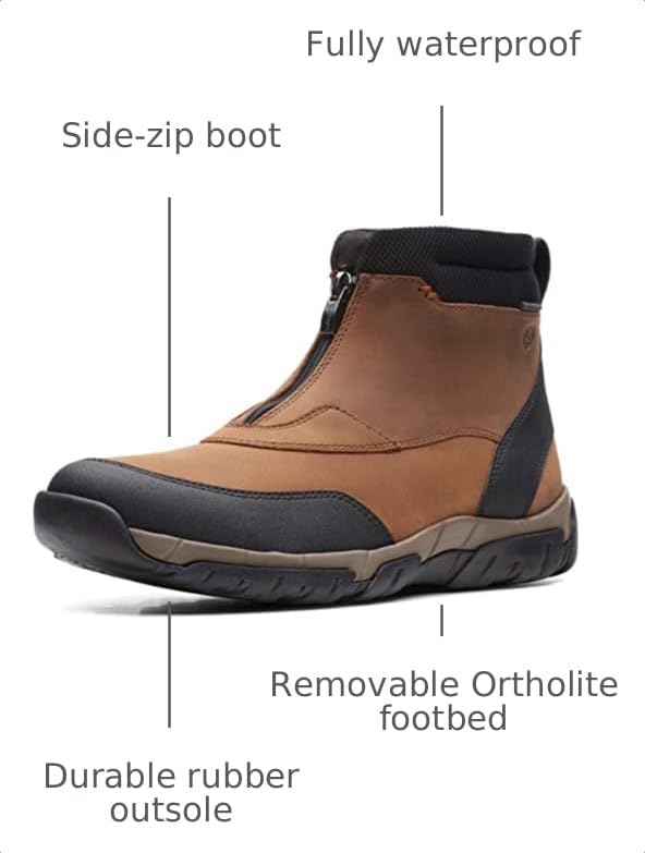 Image of Clarks Men's Grove Zip Waterproof Ankle Boot