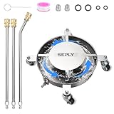 SEPLY Undercarriage Pressure Washer Attachment, 14 Inch Under Car Cleaner with 4 Wheels, 3 Extension Wands, 4000 PSI Power Washer Accessory