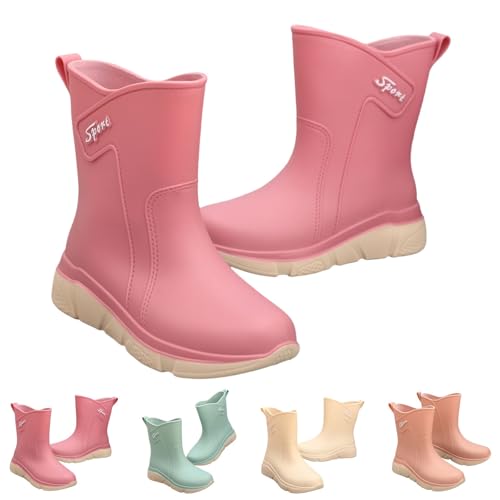 Botas de goma para mujer, cortas y coloridas, botines de equitación para mujer, impermeables, con plataforma, elegantes, impermeables, cortas, forradas, ligeras, verde menta, 38 EU
