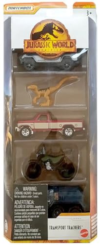 Image of Mattel Kid Matchbox Jurassic World 5 Pack Dominion (Transport Trackers), Assorted