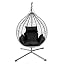 Grey Egg Chair & Black Cushion-four Cornered