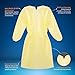 RightCare Disposable Isolation Gown Non-Medical 25gsm, Medium/Large, Yellow, Open Back with Elastic Cuffs, Case of 100