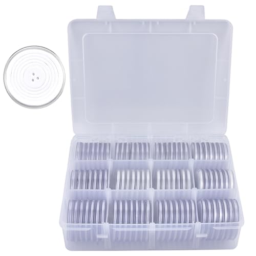 Capsules pour pièces de monnaie x84 avec boîte de rangement et joint mousse 7 tailles