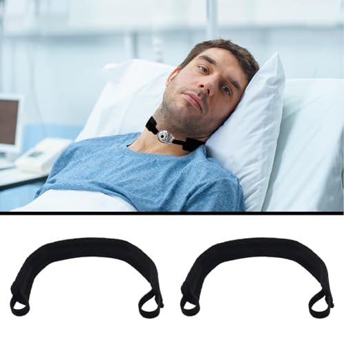 2pcs tracheostomy tube holder adjustable tracheotomy intubation securement tape securemenreusable tie for post neck surgery supplies soft reusable trach tiesblack