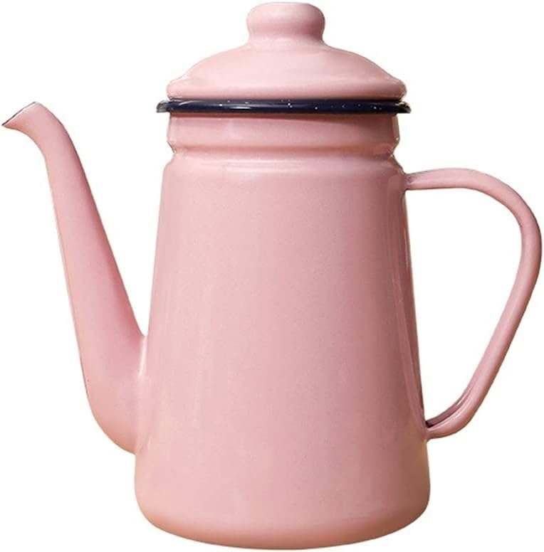 Hervidor de té esmaltado, Exquisita tetera esmaltada, cafetera de 0,9 L, tetera for la familia, lata de bebida con tapa y asa