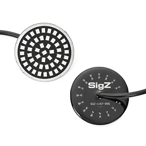 ROGUE RIDER INDUSTRIES - Rear Motorcycle LED Lights w  Red Turn Signals Running Lights Brake Lights (1157) - BLACK LABEL SPECIAL EDITION - 1157 Replacement Lights for SigZ Harley Davidson