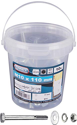 Image of CONNEX B30163 Mach.Screws 601 10x110 10ps per BCK, Silver, M10 x 110 mm (10 Stuck)