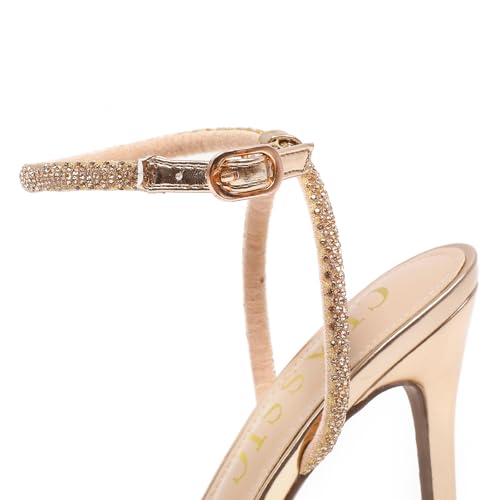 Image of Women's Double Bowknots Heels Crystal Sandals, Silver Strappy High Heels for Women Open SquareToe Clear Heels Wedding Shoes Ankle Strap Crystal Rhinestonefor