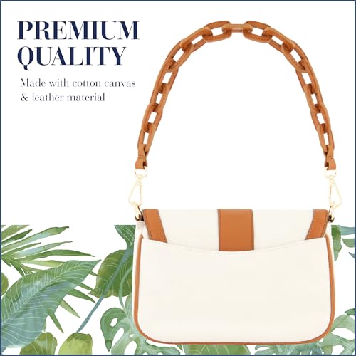 Image of Tommy Bahama Women's Crossbody Bag Purse, Flap Shoulder Handbag with Adjustable Strap and Leather Trim