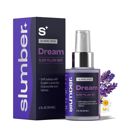 Slumber Dream Sleep Pillow Spray with Pure Essential Oils of Lavender, Chamomile, and Vetiver, Spa...